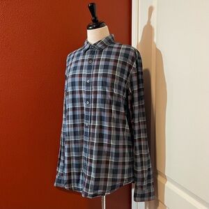 Outerknown Men’s Organic Cotton Plaid Button Up Kelly‎ Slater Long Sleeve Shirt